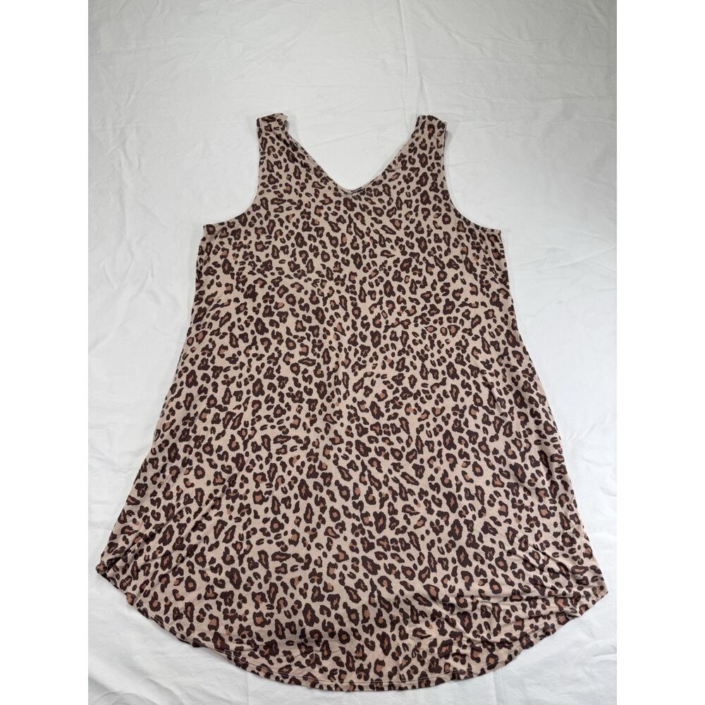 Maurices‎ 24/7 Womens Tank Top XL Leopard Print Sleeveless Mob Wife Retro Glam